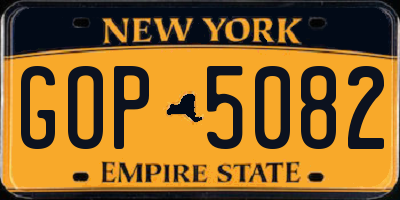 NY license plate GOP5082