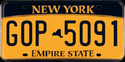 NY license plate GOP5091