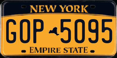 NY license plate GOP5095