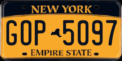 NY license plate GOP5097