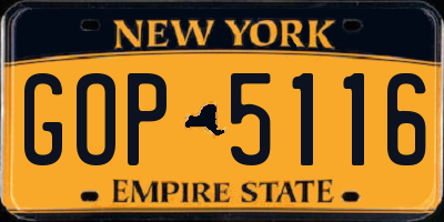NY license plate GOP5116