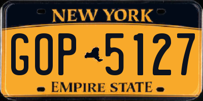 NY license plate GOP5127