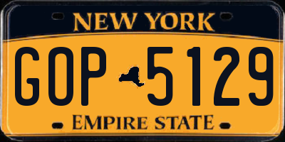 NY license plate GOP5129