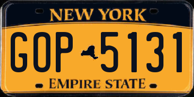 NY license plate GOP5131