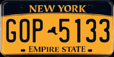 NY license plate GOP5133