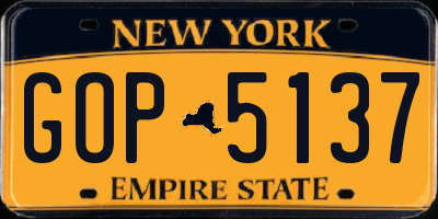 NY license plate GOP5137