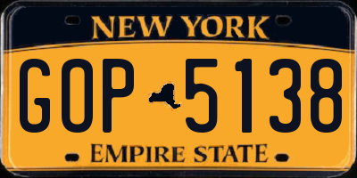 NY license plate GOP5138