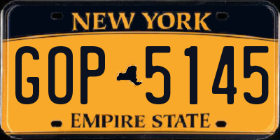 NY license plate GOP5145