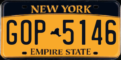 NY license plate GOP5146