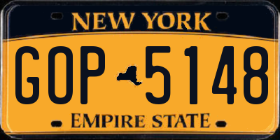 NY license plate GOP5148