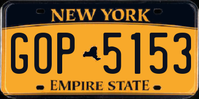 NY license plate GOP5153