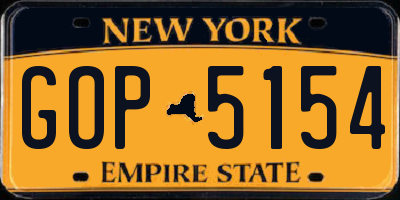 NY license plate GOP5154