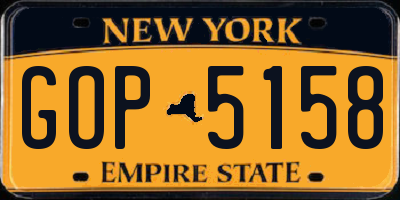 NY license plate GOP5158