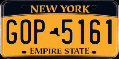 NY license plate GOP5161