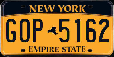 NY license plate GOP5162