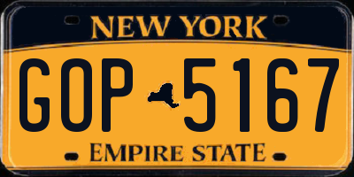 NY license plate GOP5167