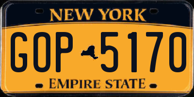 NY license plate GOP5170