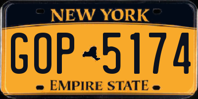 NY license plate GOP5174