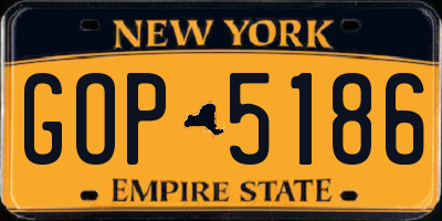 NY license plate GOP5186