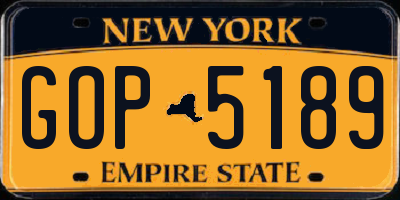 NY license plate GOP5189