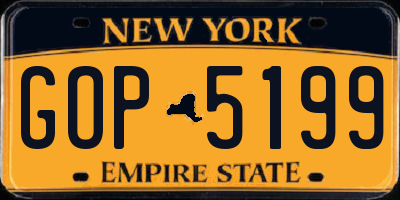 NY license plate GOP5199