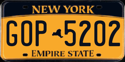 NY license plate GOP5202