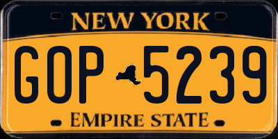 NY license plate GOP5239