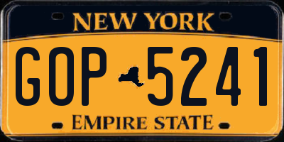 NY license plate GOP5241