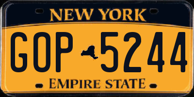 NY license plate GOP5244
