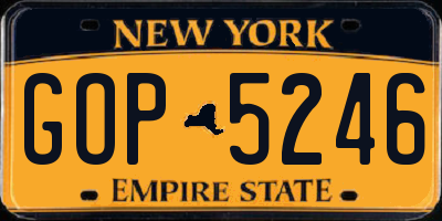 NY license plate GOP5246