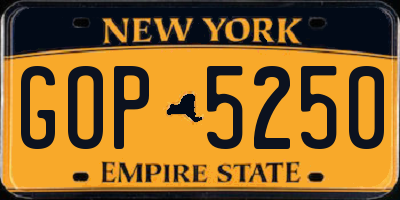 NY license plate GOP5250