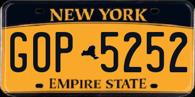 NY license plate GOP5252