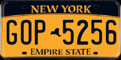 NY license plate GOP5256