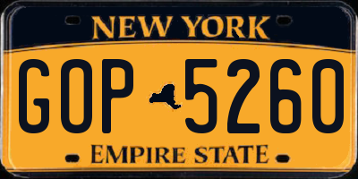 NY license plate GOP5260