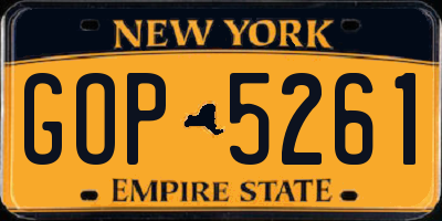 NY license plate GOP5261
