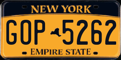 NY license plate GOP5262