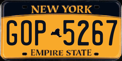 NY license plate GOP5267
