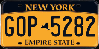 NY license plate GOP5282