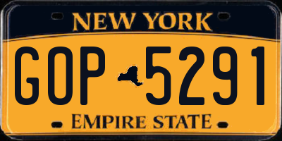 NY license plate GOP5291