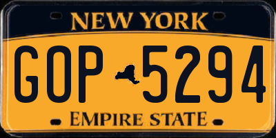 NY license plate GOP5294