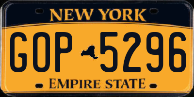 NY license plate GOP5296