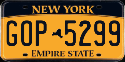 NY license plate GOP5299