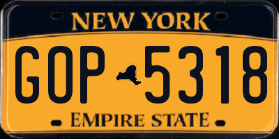 NY license plate GOP5318
