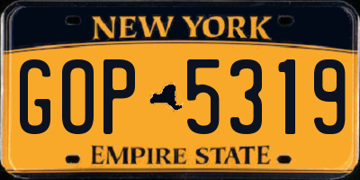 NY license plate GOP5319