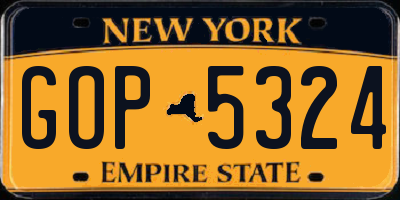 NY license plate GOP5324