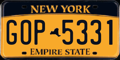 NY license plate GOP5331