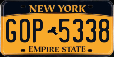 NY license plate GOP5338