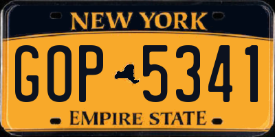 NY license plate GOP5341