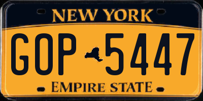 NY license plate GOP5447
