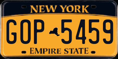NY license plate GOP5459